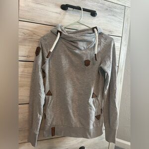 Naketano Gray Cowl neck hoodie Small